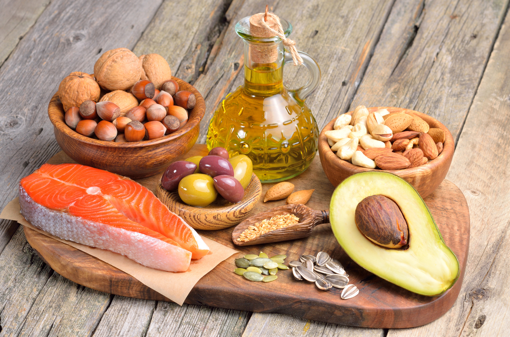 Selection,Of,Healthy,Fat,Sources,On,Wooden,Background.